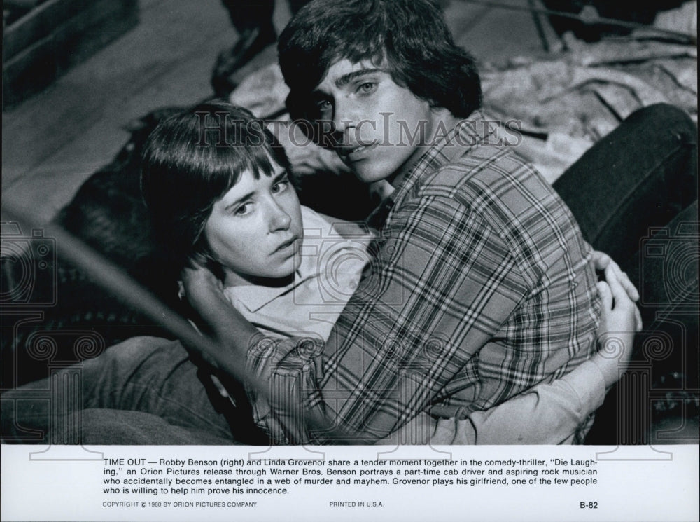 1980 Press Photo "Die Laughing" Starring Robby Benson and Linda Grovenor - Historic Images