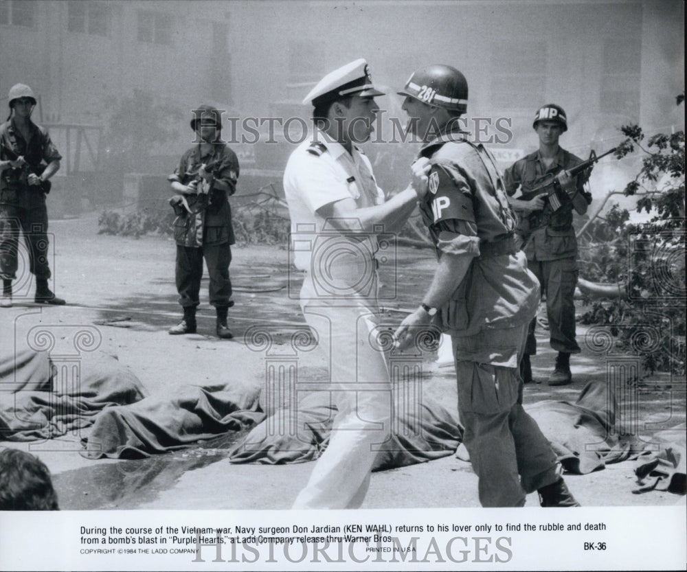 1984 Press Photo Ken Wahl in &quot;Purple Hearts&quot; - Historic Images