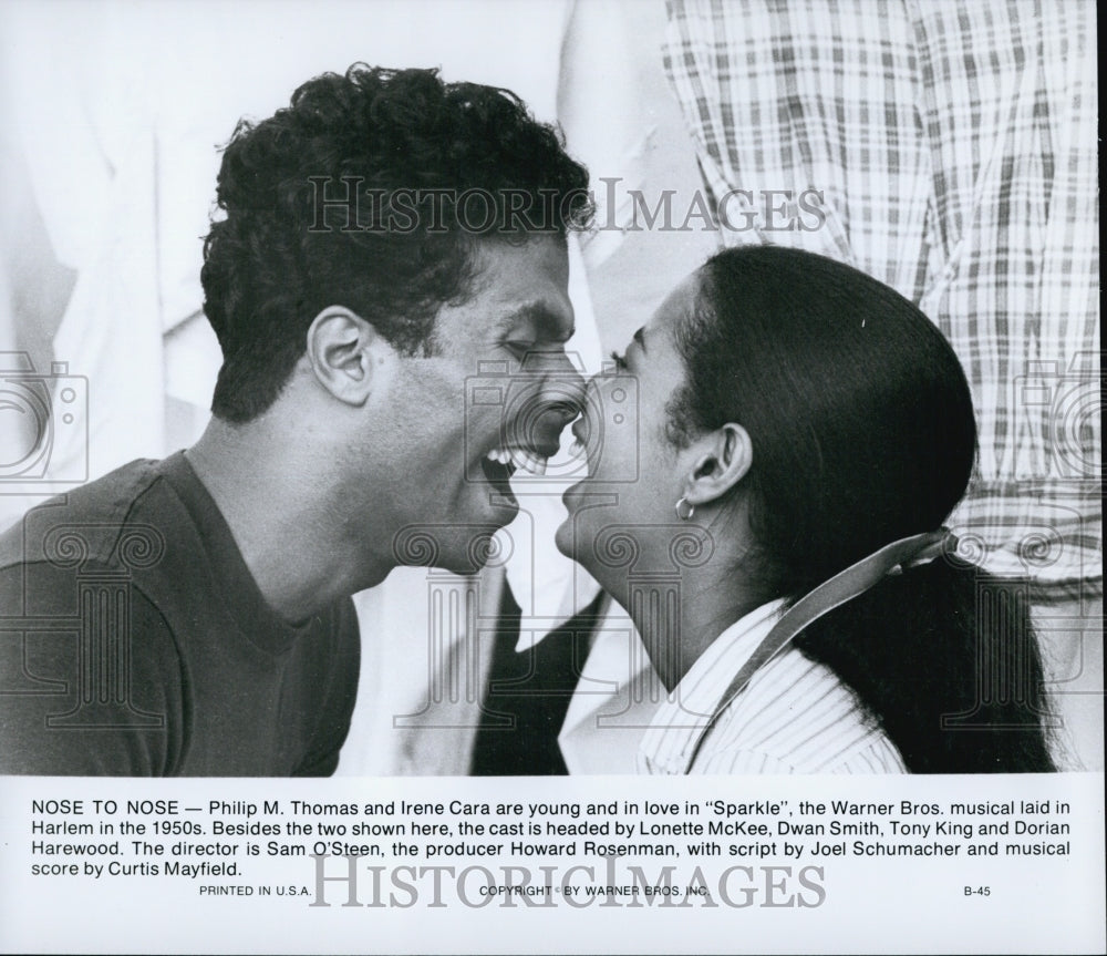 1976 Press Photo Philip M. Thomas, Irene Cara "Sparkle" - Historic Images