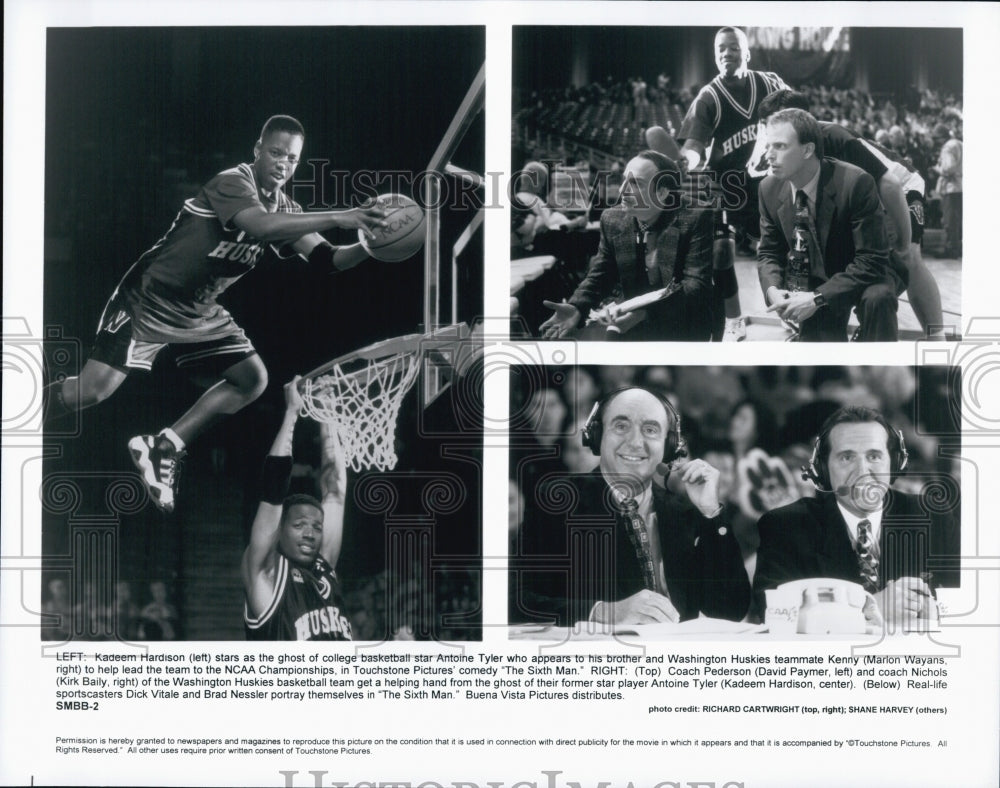 1997 Press Photo K. Hardison, D. Paymer, Travis Ford, M. Wayans &quot;The Sixth Man&quot; - Historic Images