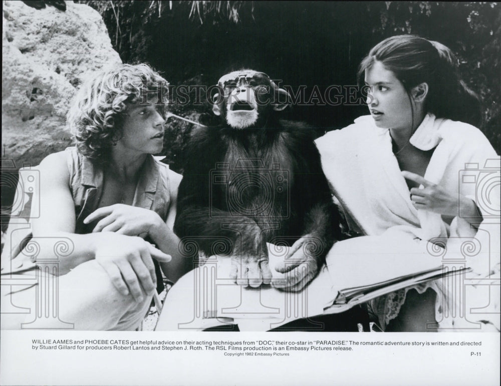 1982 Press Photo "Paradise" Willie Aames & Phoebe Cates - Historic Images