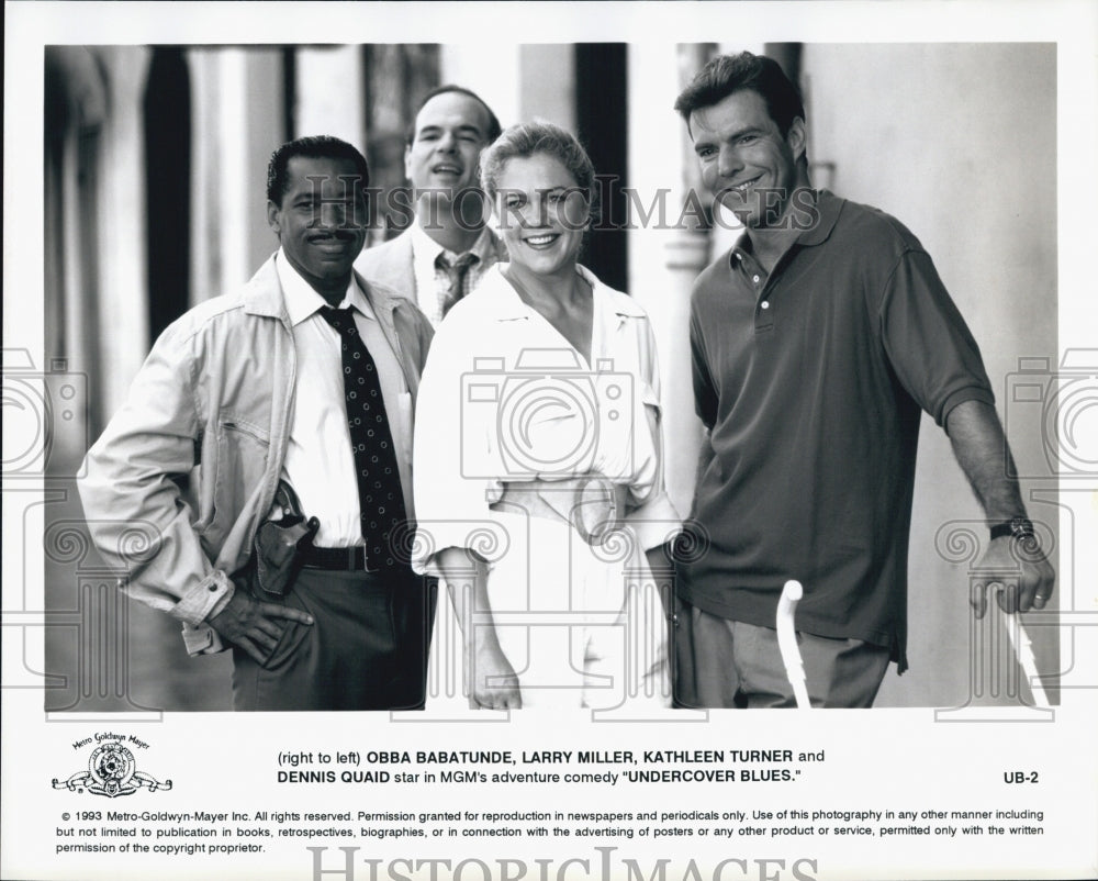 1993 Press Photo  "Undercover Blues" Kathleen Turner, Dennis Quaid - Historic Images