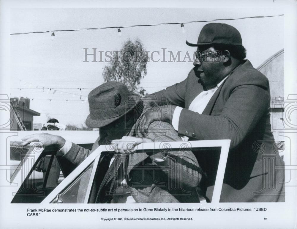 1980 Press Photo  &quot;Used Cars&quot; Frank McRae  &amp; Gene Blakely - Historic Images