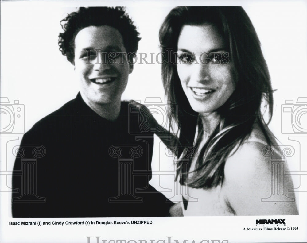 1995 Press Photo Isaac Mizrahi, Cindy Crawford &quot;Unzipped&quot; - DFPG89817 - Historic Images