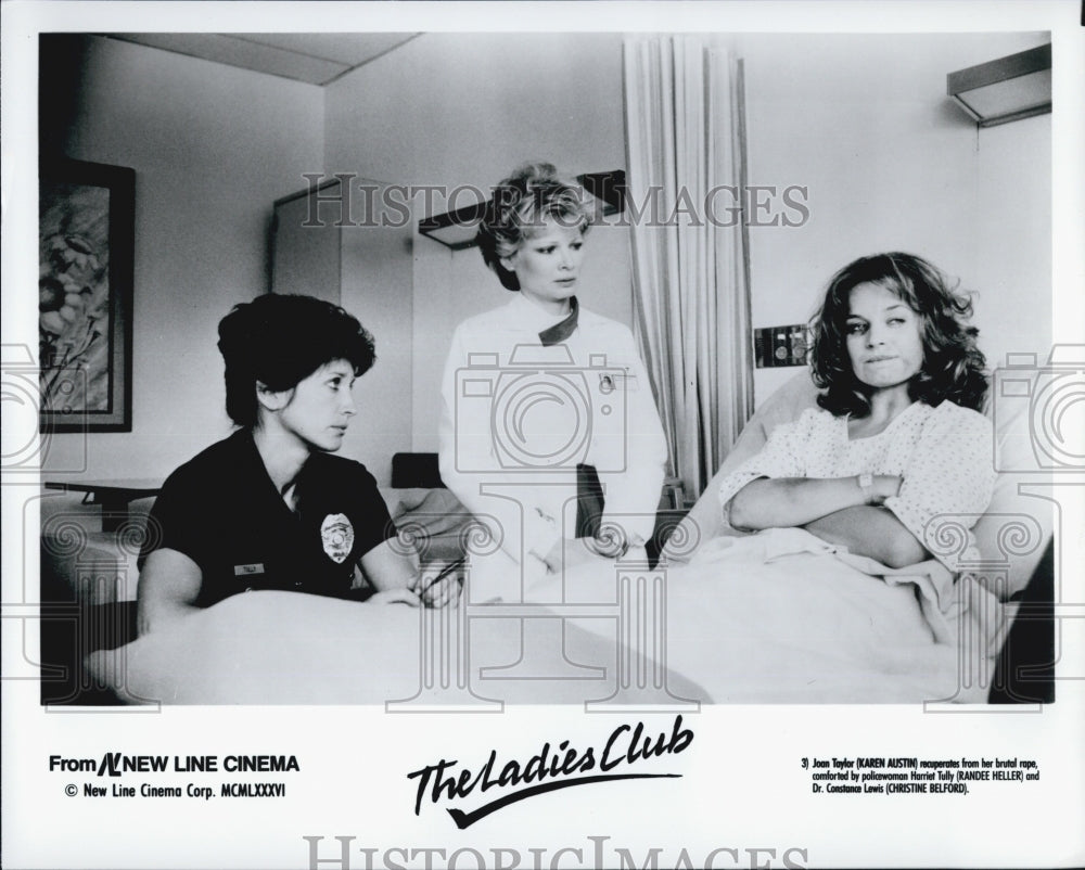 1986 Press Photo Karen Austin, Randee Heller, C. Belford &quot;The Ladies Club&quot; - Historic Images