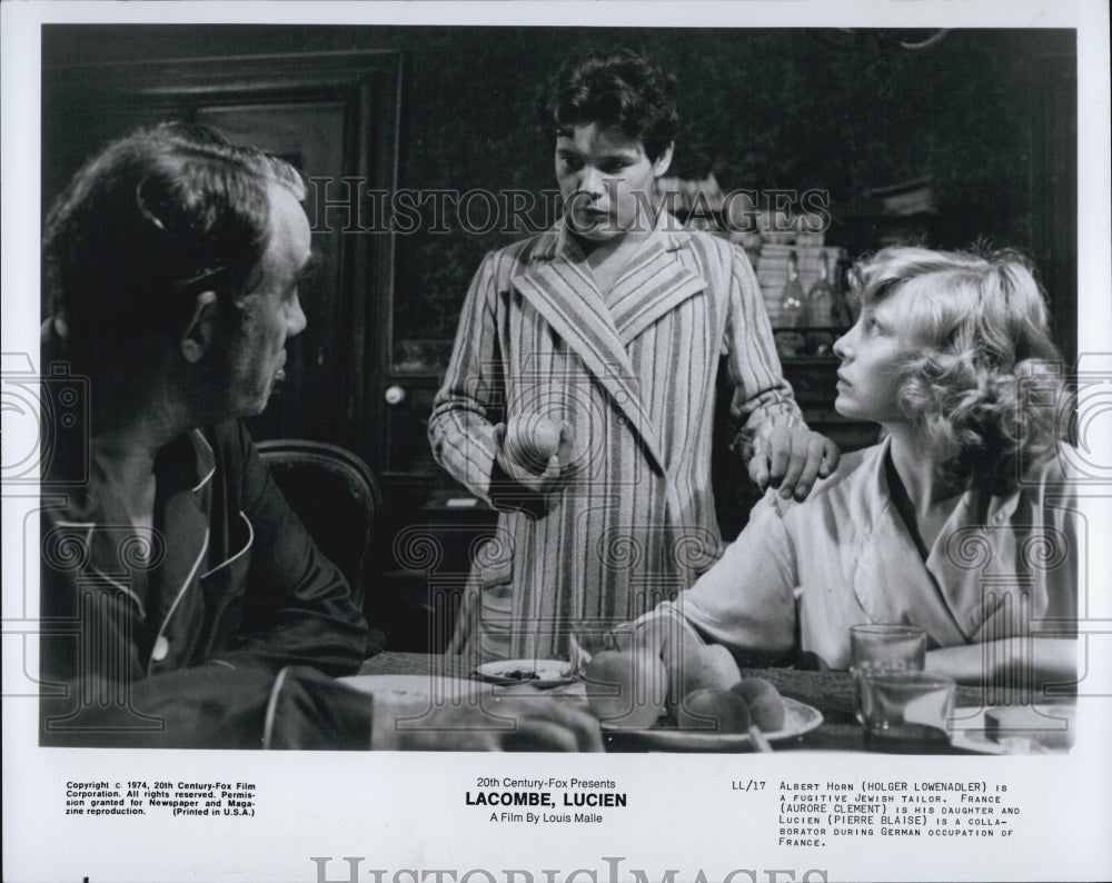 1974 Press Photo Holger Lowenadler, Audore Clement "Lacombe, Lucien" - Historic Images