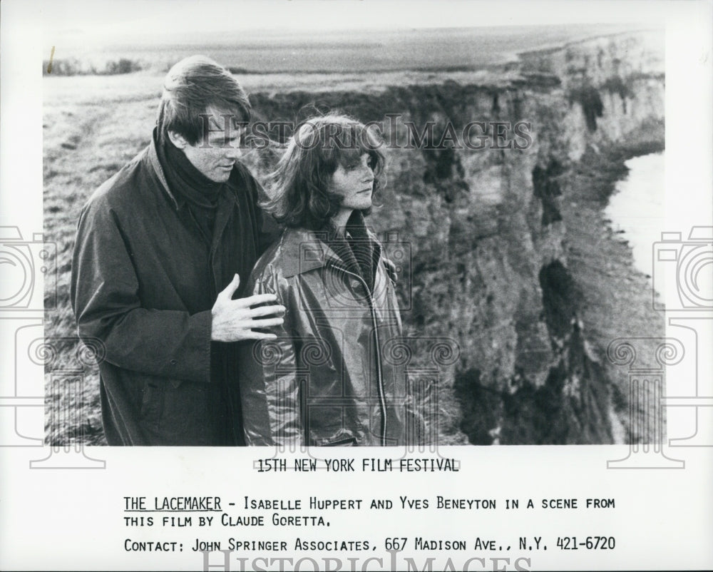 1977 Press Photo Isabelle Huppert, Yves Beneyton "The Lacemaker" - Historic Images