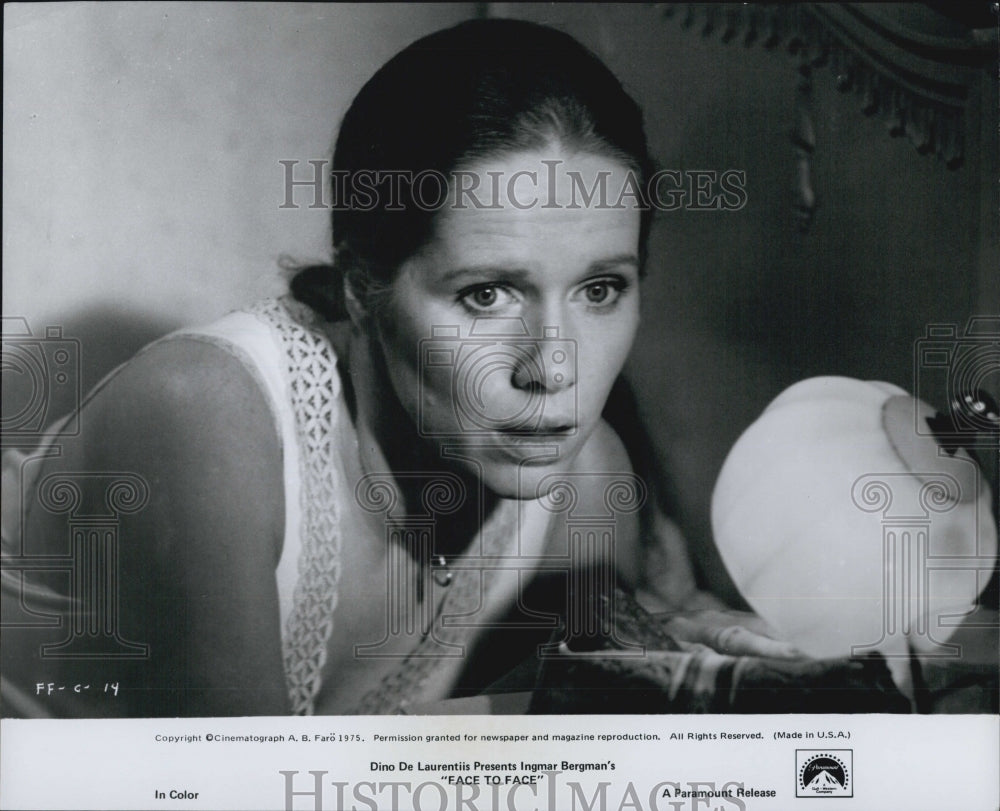 1975 Press Photo &quot;Face to Face&quot; starring Liv Ulmann - Historic Images