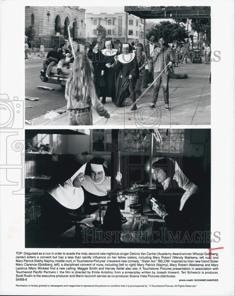 1993 Press Photo Sister Act 2 Back In The Habit" Whoopi Goldberg,Wendy Makkenna - Historic Images
