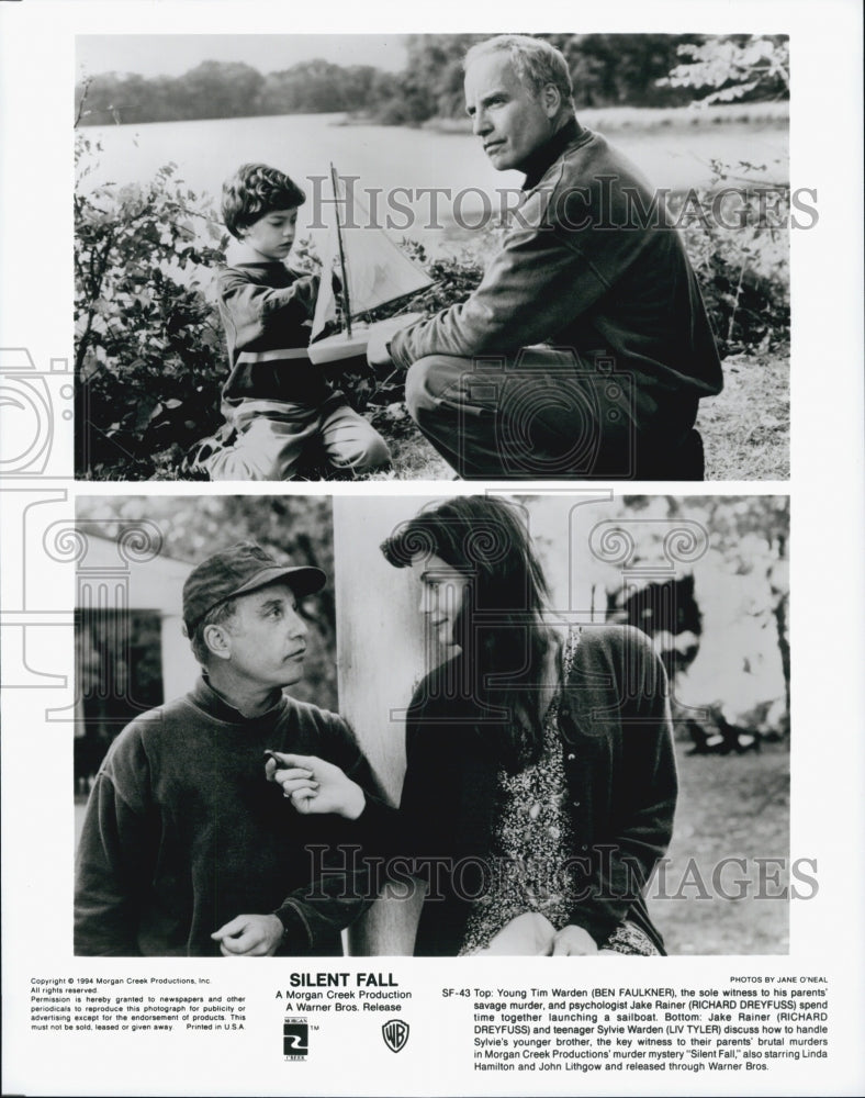 1994 Press Photo Richard Dreyfuss, Liv Tyler, B. Faulkner &quot;Silent Fall&quot; - Historic Images