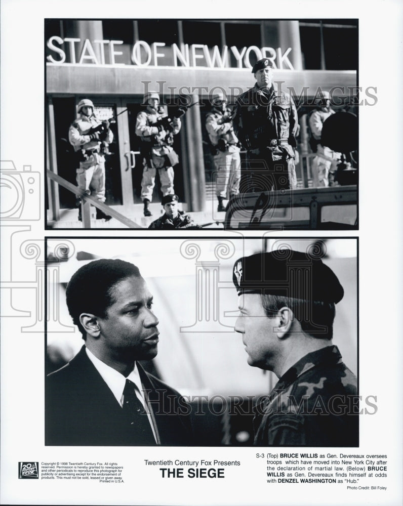 1998 Press Photo "The Siege" Denzel Washington, Bruce Willis - DFPG90717 - Historic Images