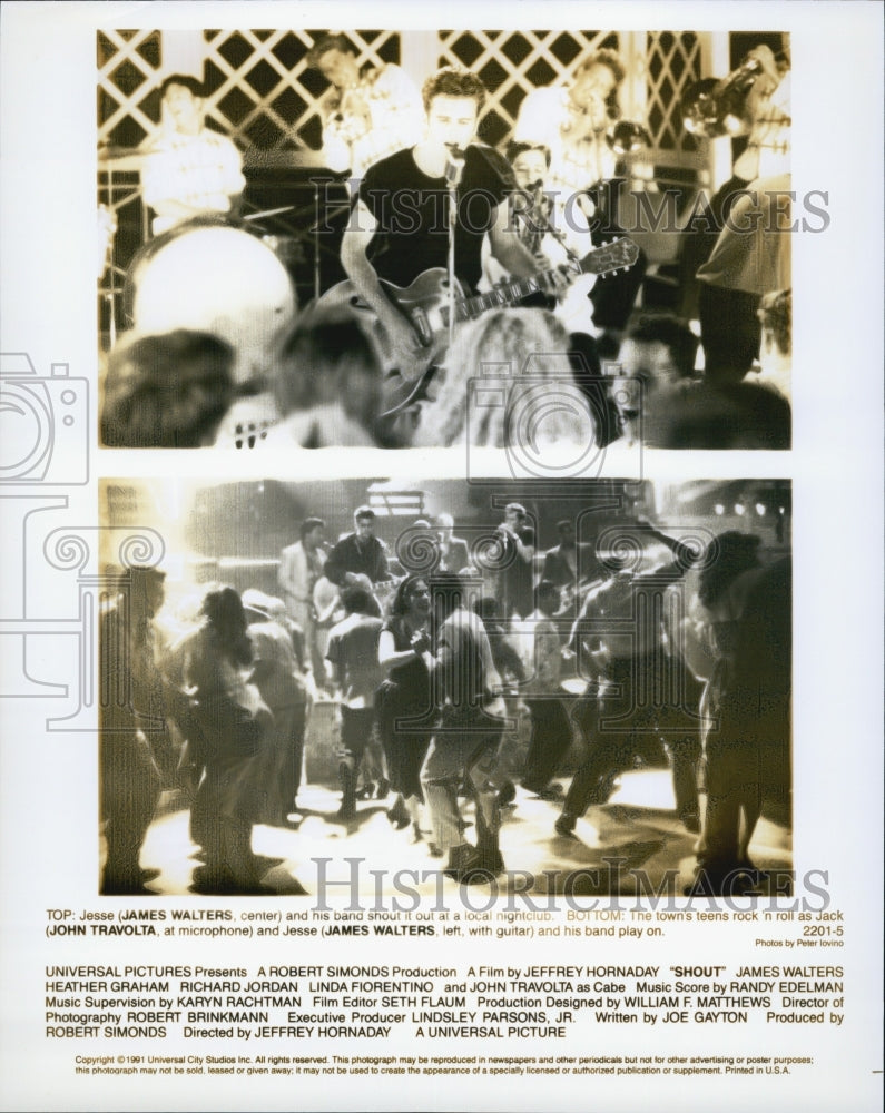 1991 Press Photo "Shout" James Walters, John Travolta - Historic Images