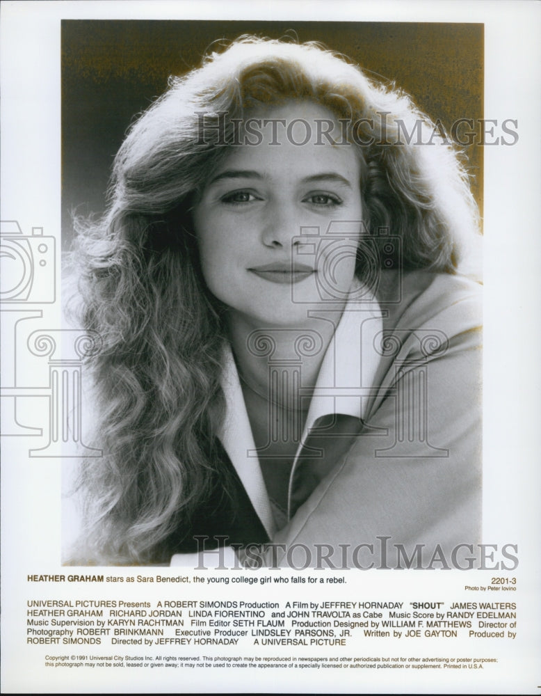 1991 Press Photo &quot;Shout&quot; Heather Graham - Historic Images