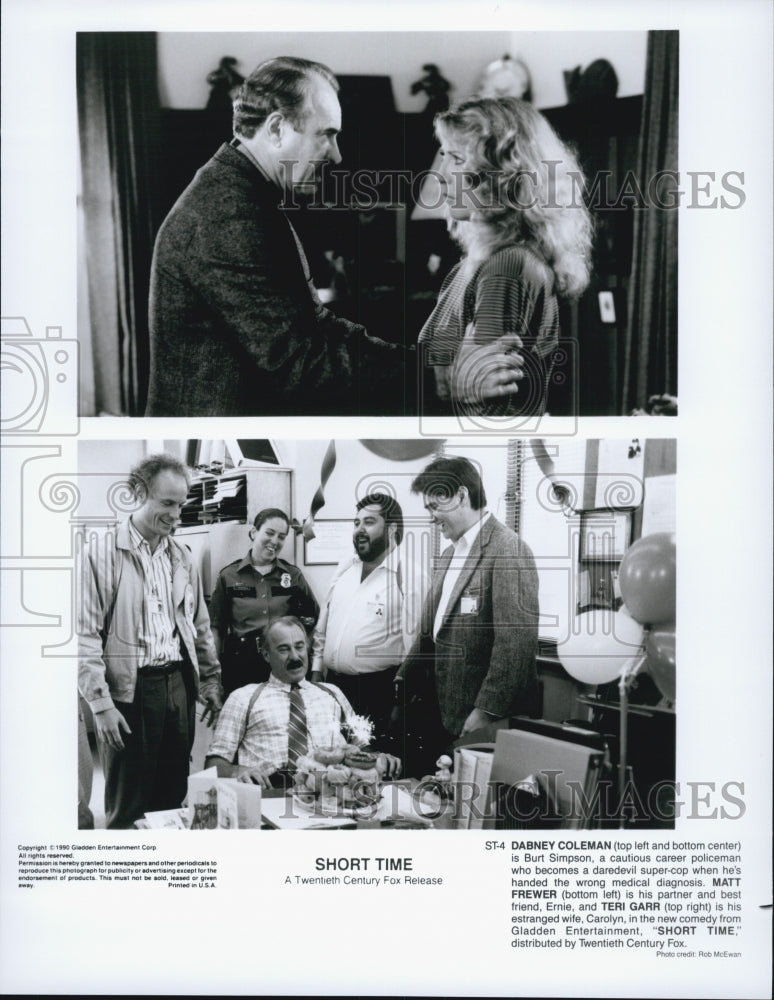 1990 Press Photo Terri Garr, Dabney Coleman, Matt Frewer "Short Time" - Historic Images