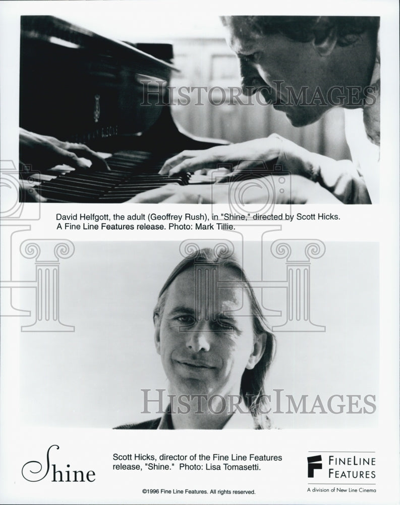 1996 Press Photo Geoffrey Rush, Scott Hicks "Shine" - Historic Images