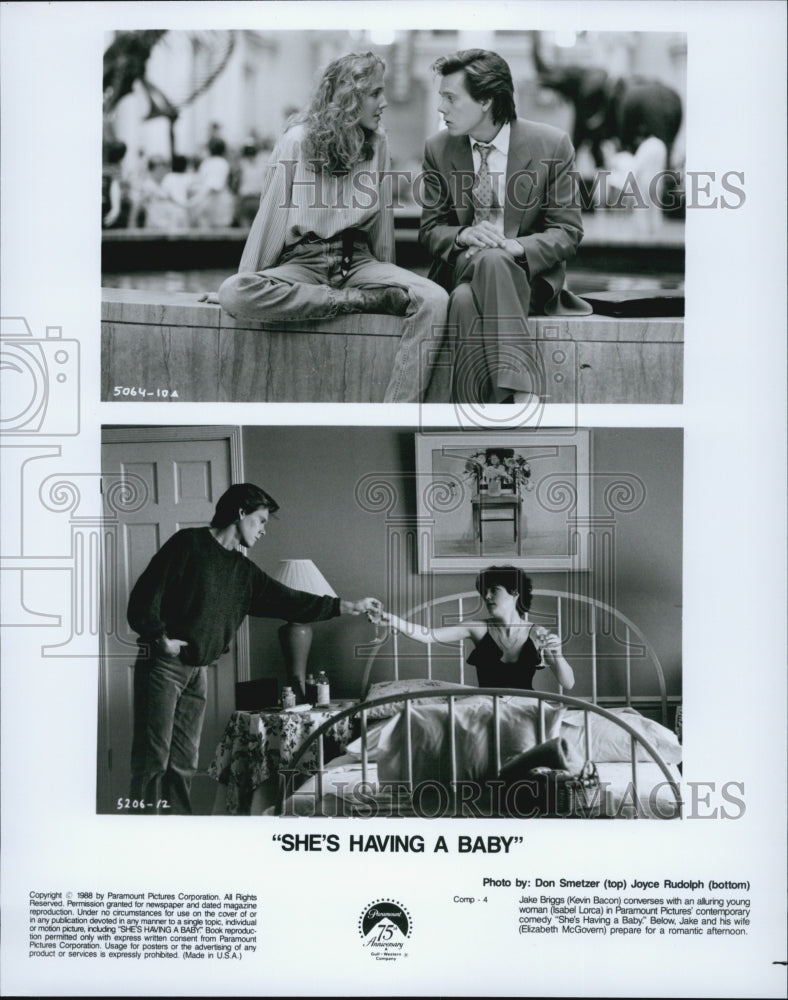 1988 Press Photo Scenes From Film She's having A Baby - Historic Images