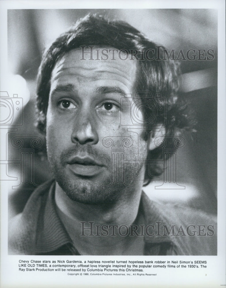 1980 Press Photo Actor And Comedian Chevy Chase Stars In &quot;Seems Like Old Times&quot; - Historic Images