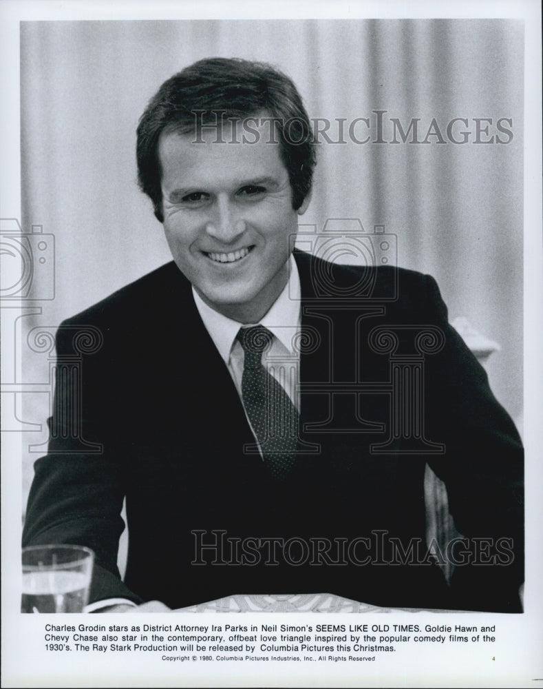 1980 Press Photo Actor Charles Grodin In Comedy Film &quot;Seems Like Old Times&quot; - Historic Images