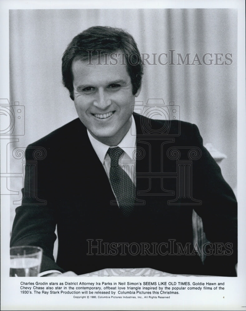 1980 Press Photo Actor Charles Grodin In Comedy Film "Seems Like Old Times" - Historic Images