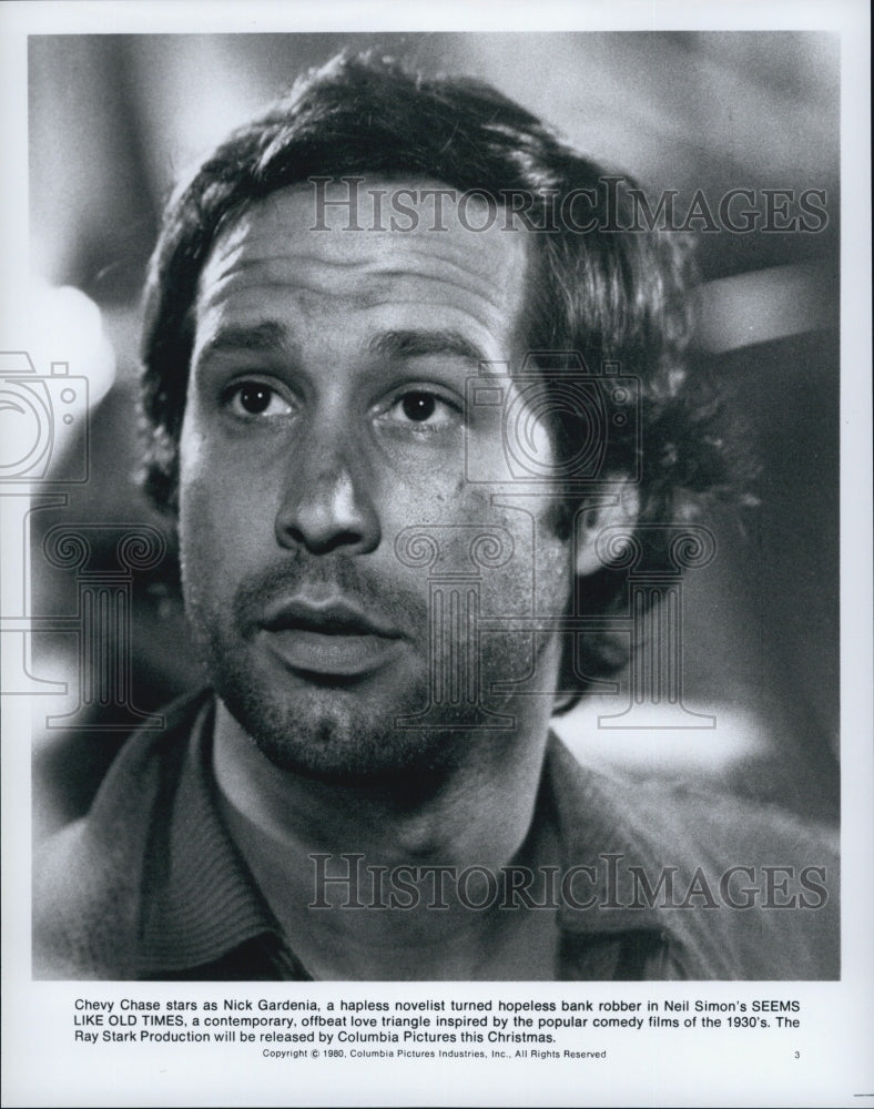 1980 Press Photo Actor And Comedian Chevy Chase Stars In &quot;Seems Like Old Times&quot; - Historic Images