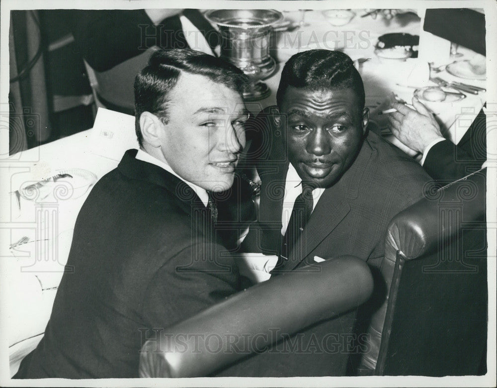 1961 Joe Brown Lightweight Champion Dave Charnley London Luncheon - Historic Images