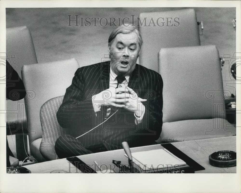 1976 US Ambassador United Nations Patrick Moynihan Security Council - Historic Images