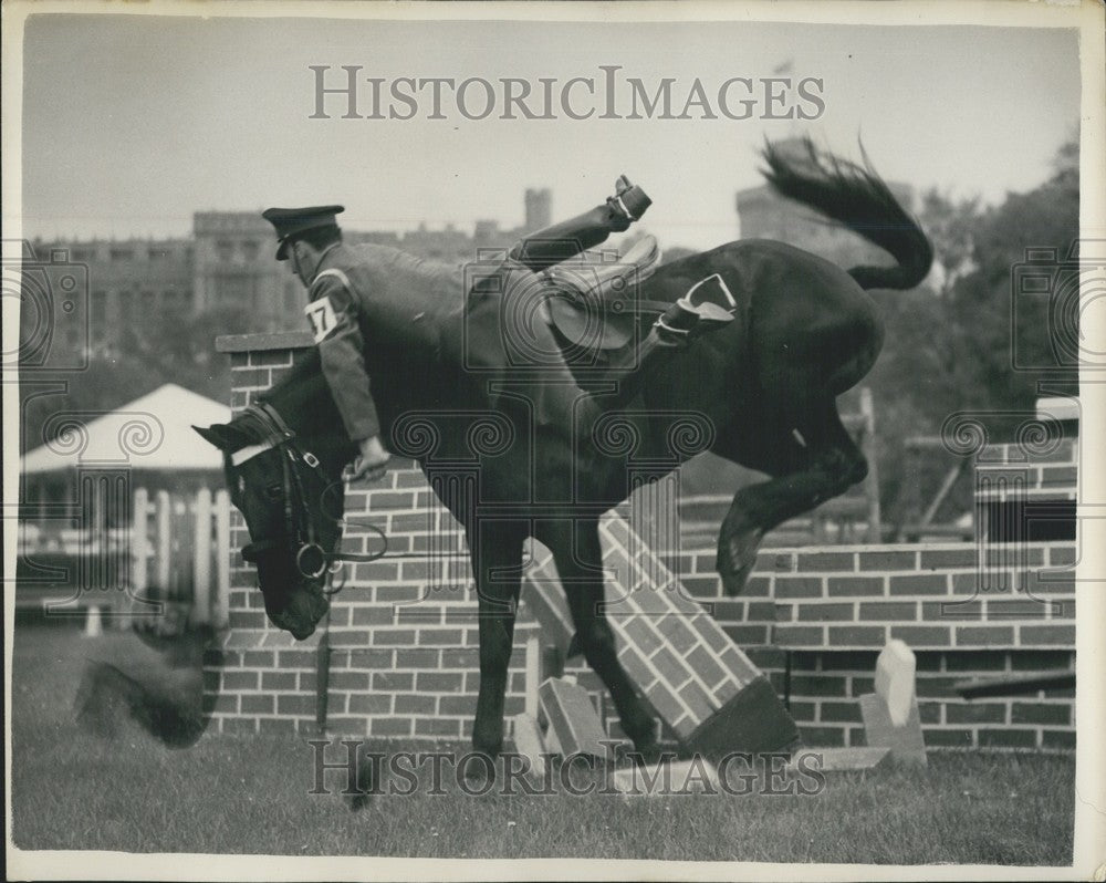 1954 Desmond goes through the jump instead of over during the Grade - Historic Images