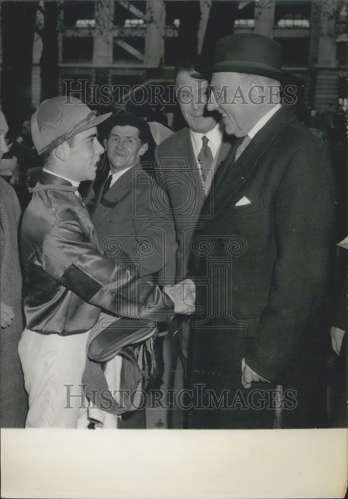 1959 Houdet, Minister of the Agriculture &amp; jockey Mathelin - Historic Images