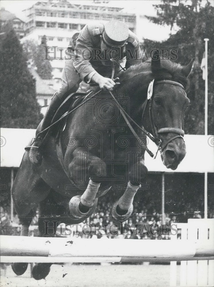 1966 Capt. Paul Weier, Switzerland on His Horse Junker - Historic Images