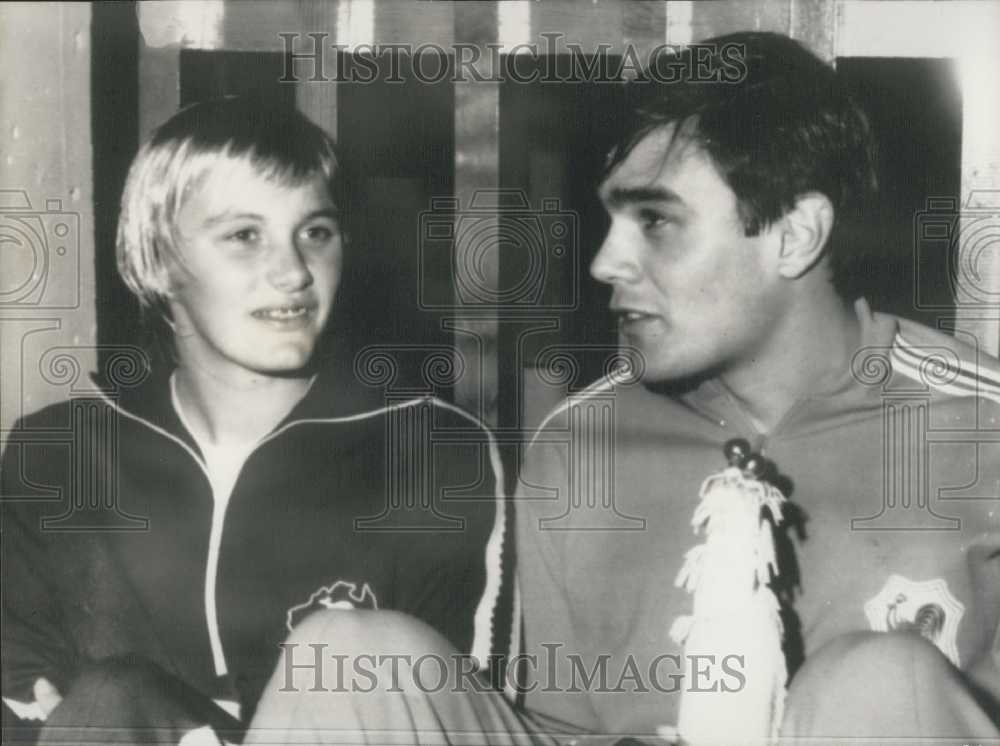 1971 Press Photo Shane Gould Training with French Champion Alain Mosconi - Historic Images