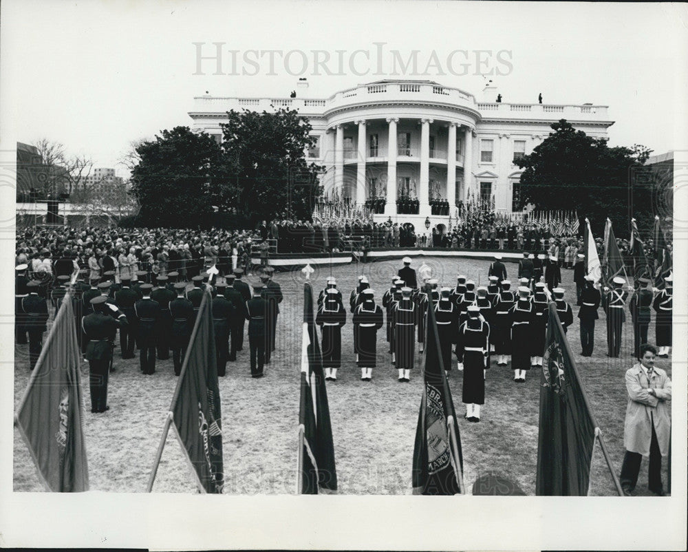 1931  Semi General view of White House ceremony as President Ronald - Historic Images