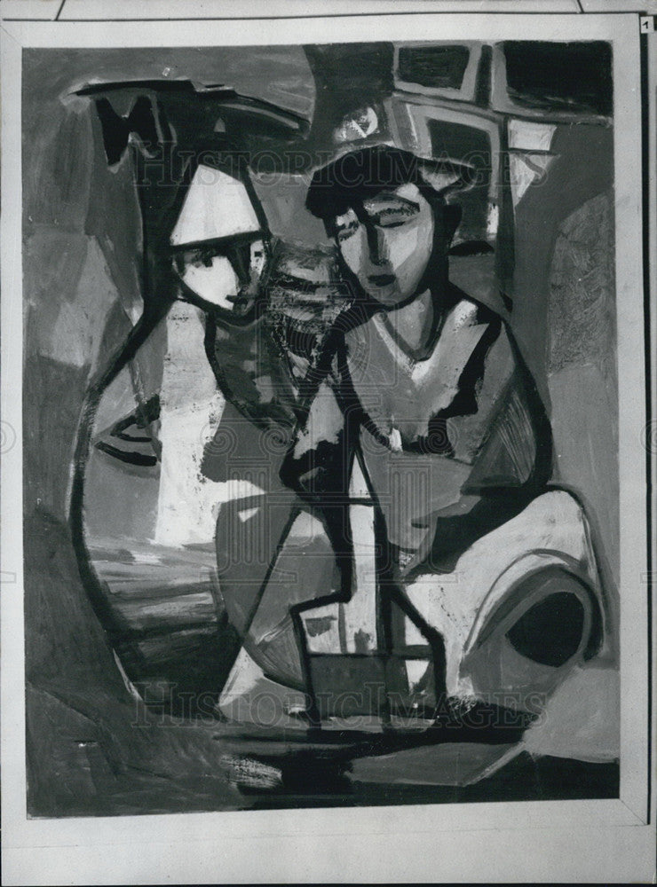 1957 Art by Berlin artist Walther Krzywicki - Historic Images