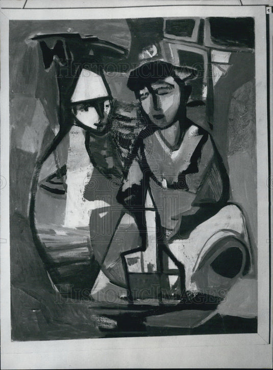 1957 Art by Berlin artist Walther Krzywicki - Historic Images