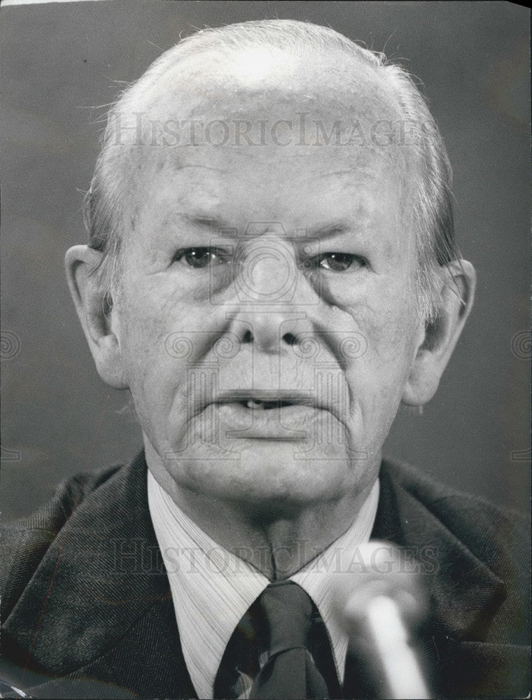 1979 Press Photo Tory Shadow Cabinet Member Angus Maude Press Conference-Historic Images