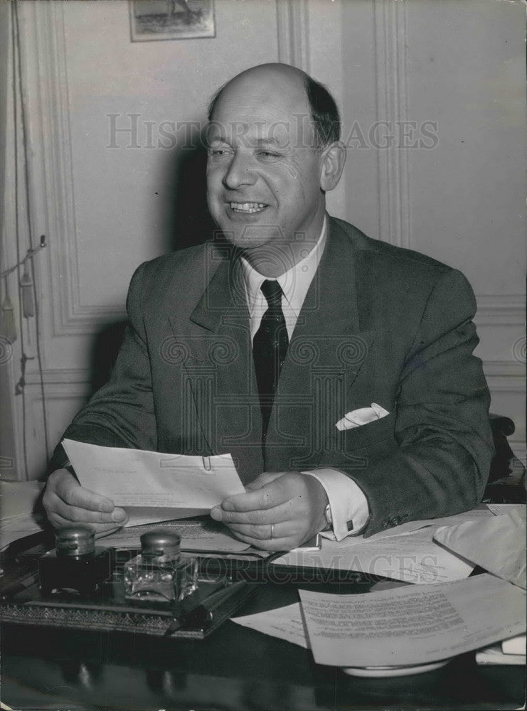 1954 Press Photo M Francis Lacost,French Pres for Morocco - KSB00269 - Historic Images