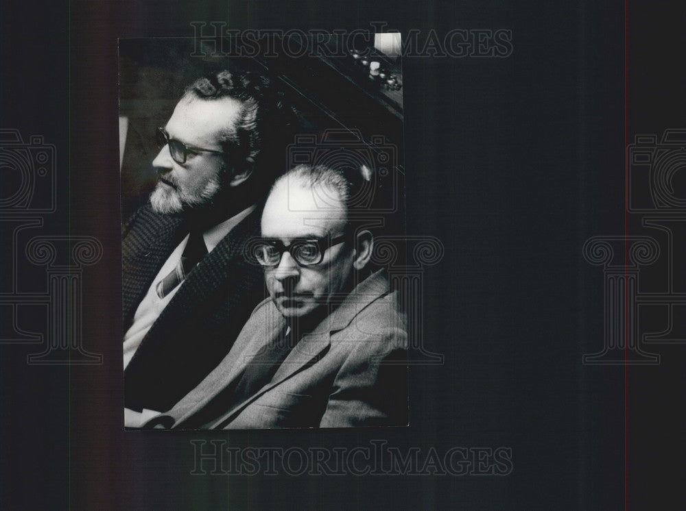 Press Photo Giacomo Mancini & Eugenio Scalfari,Italian Socialist Party - Historic Images