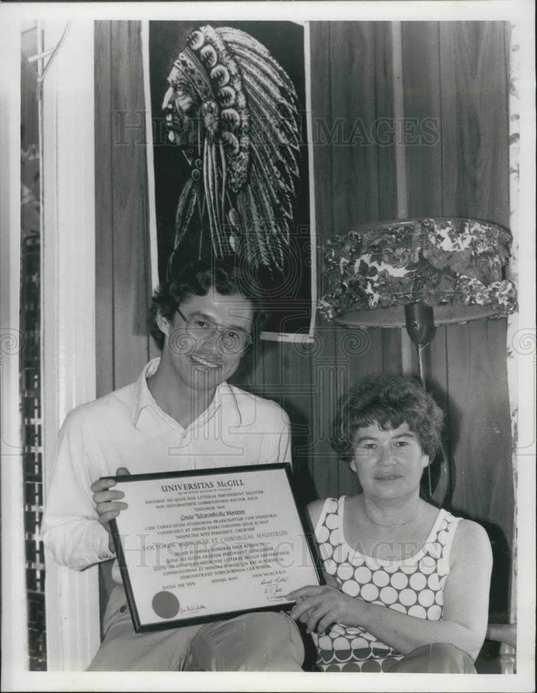 Press Photo Dr. Louis Tekaronhiake Montour &amp; Mother Agnus M. - KSB01337 - Historic Images