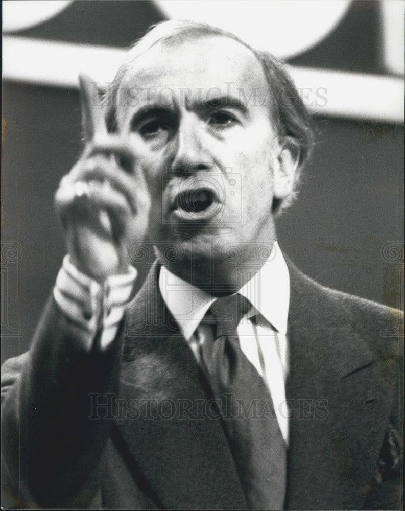 1980, Leader of the commons Norman John Steven speaking at Brighton - Historic Images