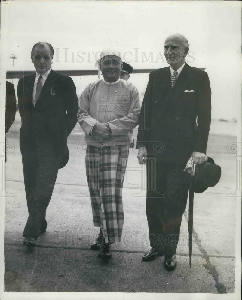 1955 Press Photo Prime Minister Burman Lord Reading London Airport - KSB03541-Historic Images
