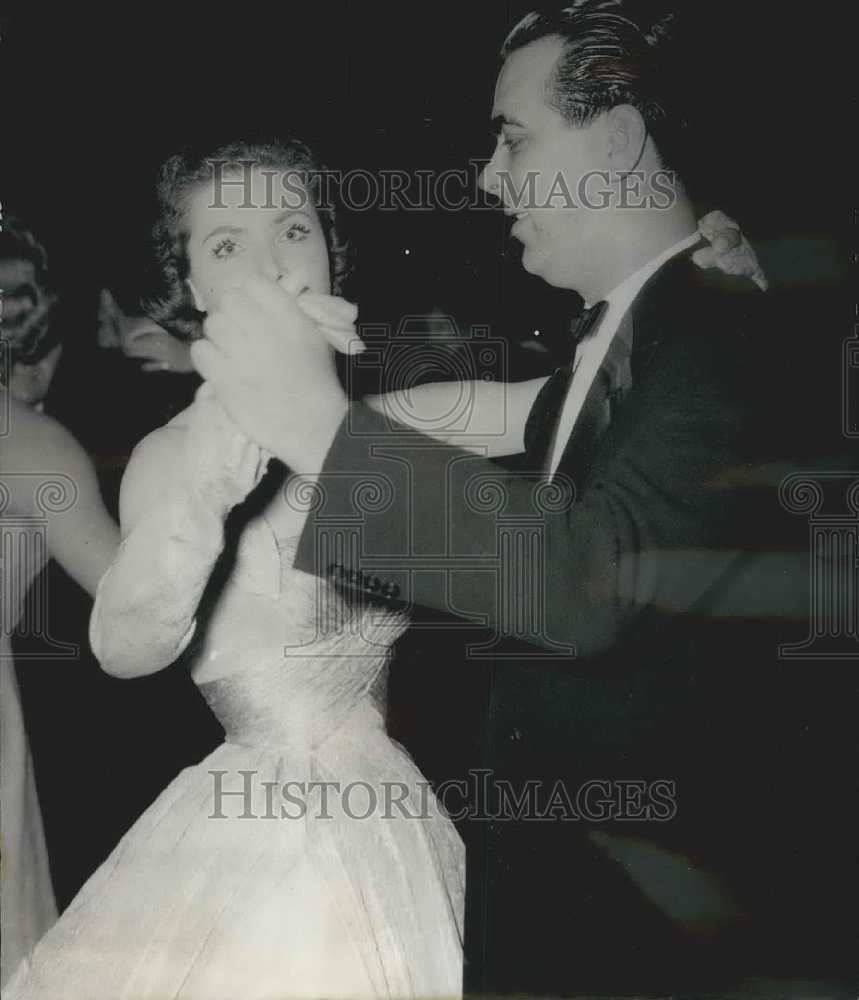 1956 Gala Evening in Cortina Hotel - Sophia Loren and Raf Vallone. - Historic Images