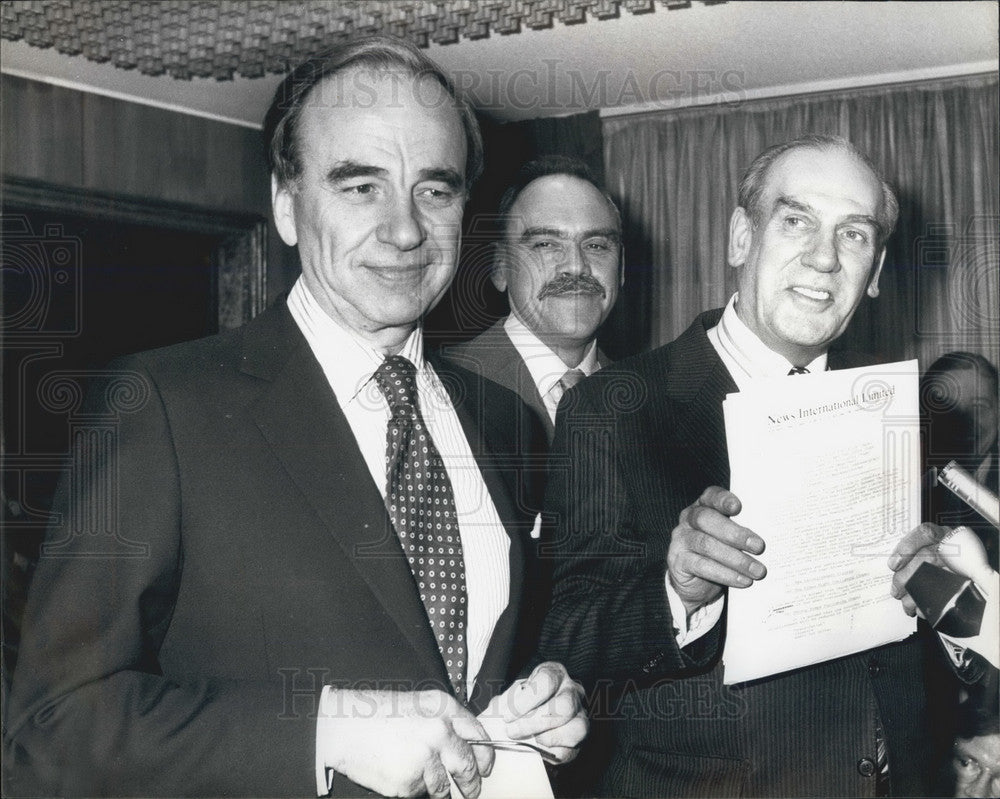 1981, Newspapermen Robert Murdoch, Gerald Long & John Collier - Historic Images