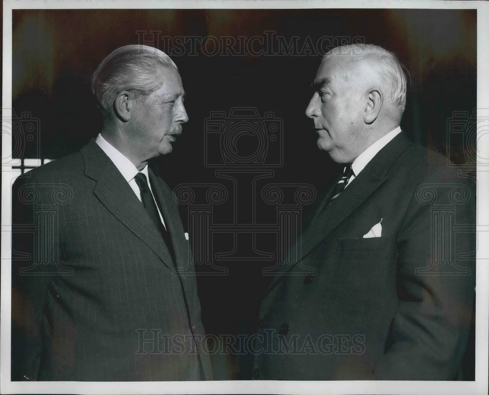 1960 Prime Minister Harold Macmillan &amp; Prime Minister Robert Menzies - Historic Images