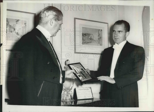1958 Press Photo Prime Minister , Mr.Harold Macmillan &US VP Nixon - Historic Images