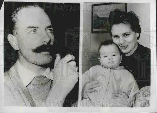 1957 Press Photo John Thornton Stanley,wife & son, Acquitted In Cairo Spy Trial-Historic Images