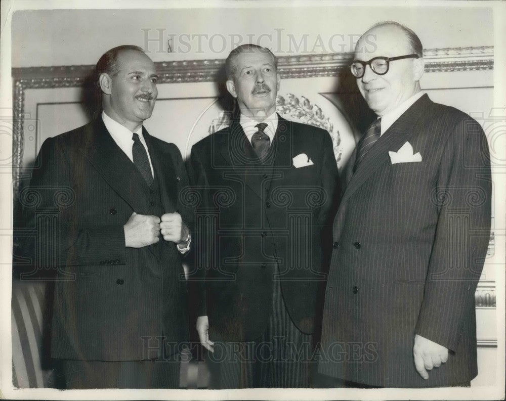 1955 Press Photo Mr. Zorlu ,Turkey,Harold Macmillan,Stefanopolous - KSB04103-Historic Images