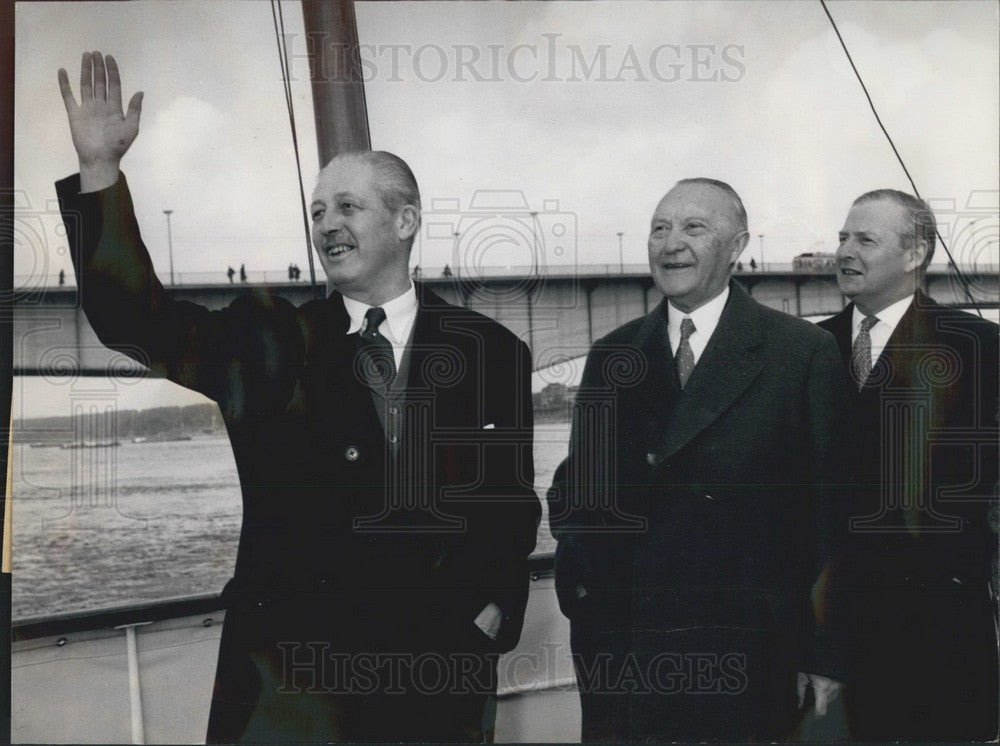 1957 Press Photo Mr. McMillan Chancellor Dr. Adenauer &amp;Mr. Selwwyn Lloyd - Historic Images