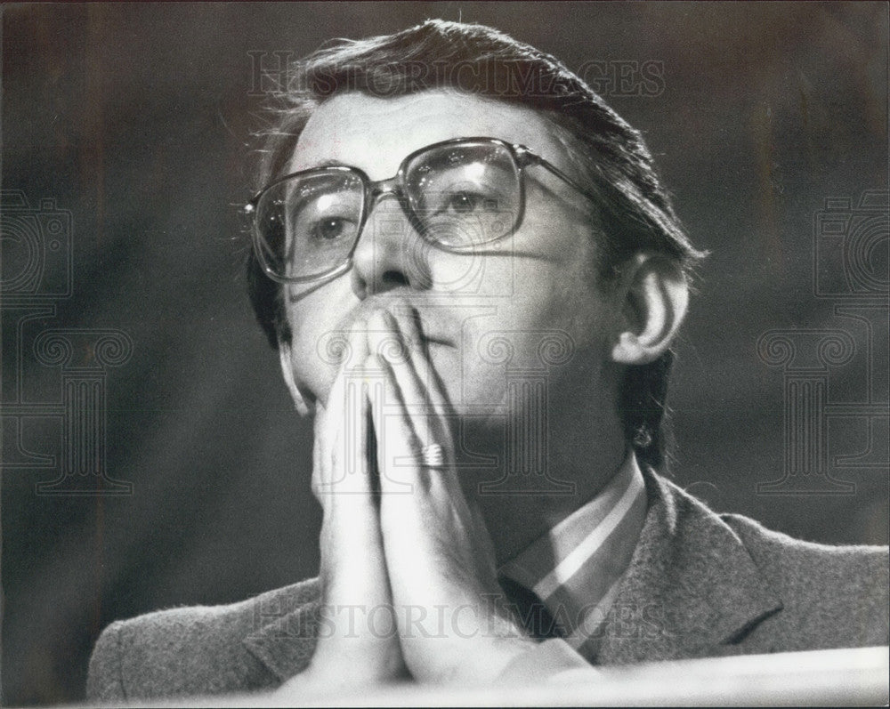 1979 Liberal Leader David Steel, In A Praying Pose, Listens - Historic Images