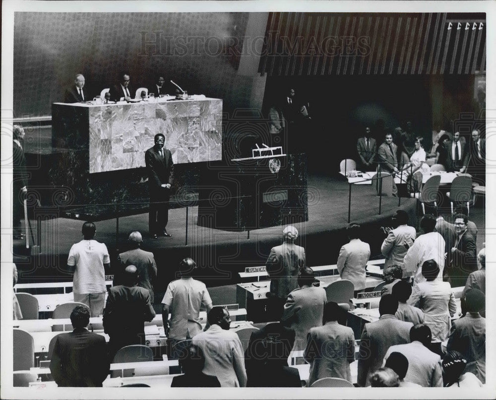1980 Press Photo Prime Minister, Robert Mugabe of Zimbabwe - KSB04697-Historic Images