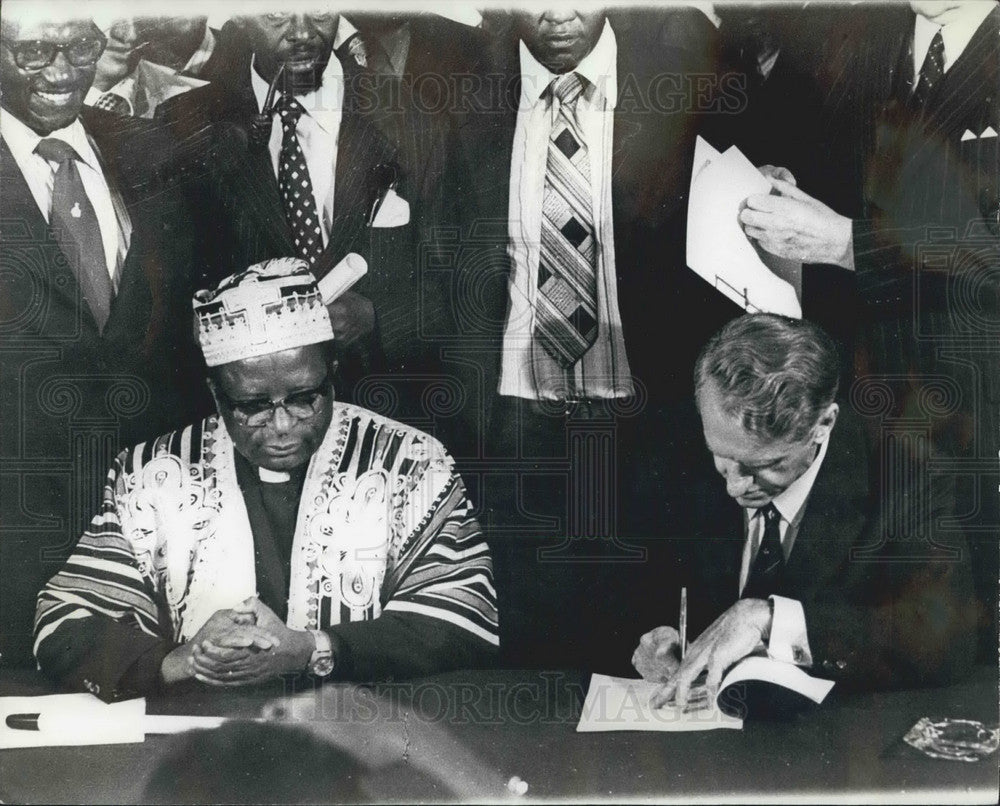 1978 Press Photo Nationalist Leaders, Bishop Muzorewa, Chief Chirau & Rev. Ndaba-Historic Images