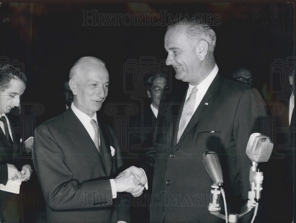 1962, Vice President Lyndon Johnson & Italian Pres Antonia Segri - Historic Images